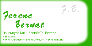 ferenc bernat business card